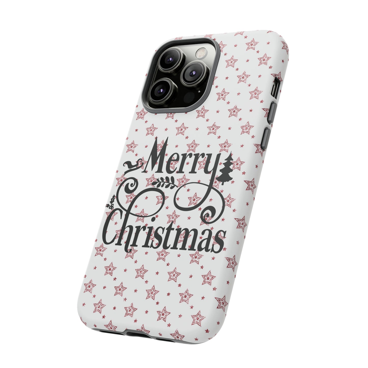 Merry Christmas Red & White Phone Case iPhone 12-15 Pro Max, Google Pixel 5-7 Pro, Samsung S20-23