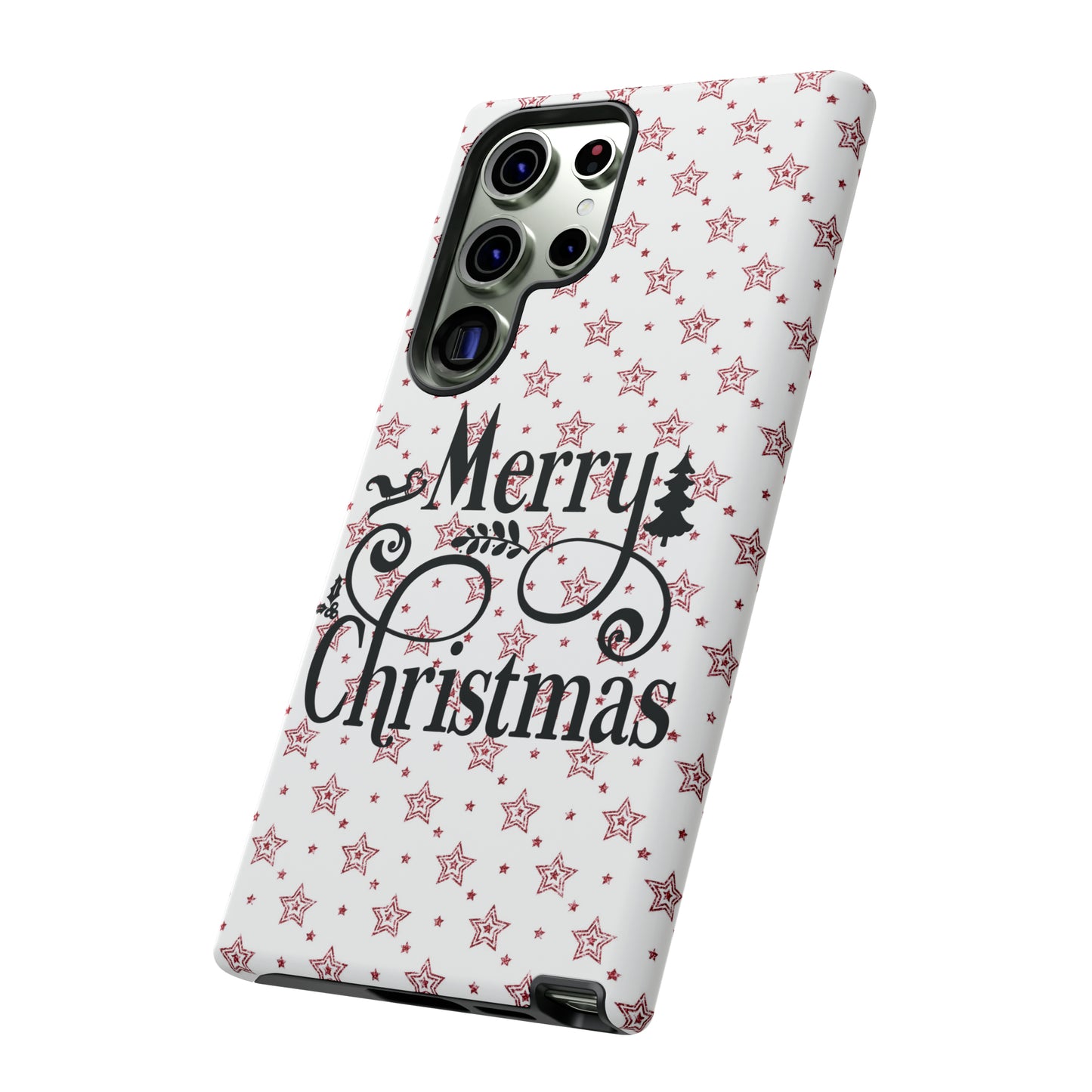 Merry Christmas Red & White Phone Case iPhone 12-15 Pro Max, Google Pixel 5-7 Pro, Samsung S20-23