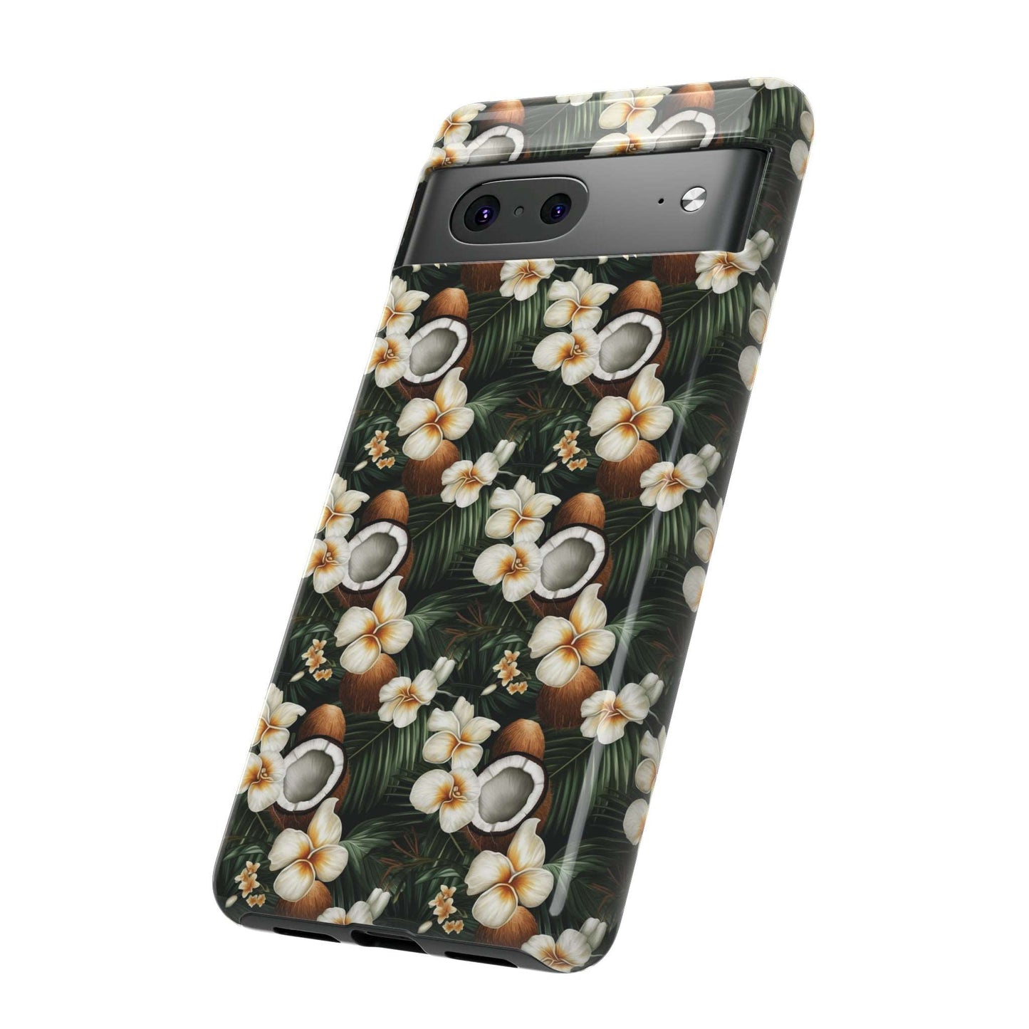 Coconut & Flower Phone Case iPhone 12-15 Pro Max, Google Pixel 5-7 Pro, Samsung S20-23