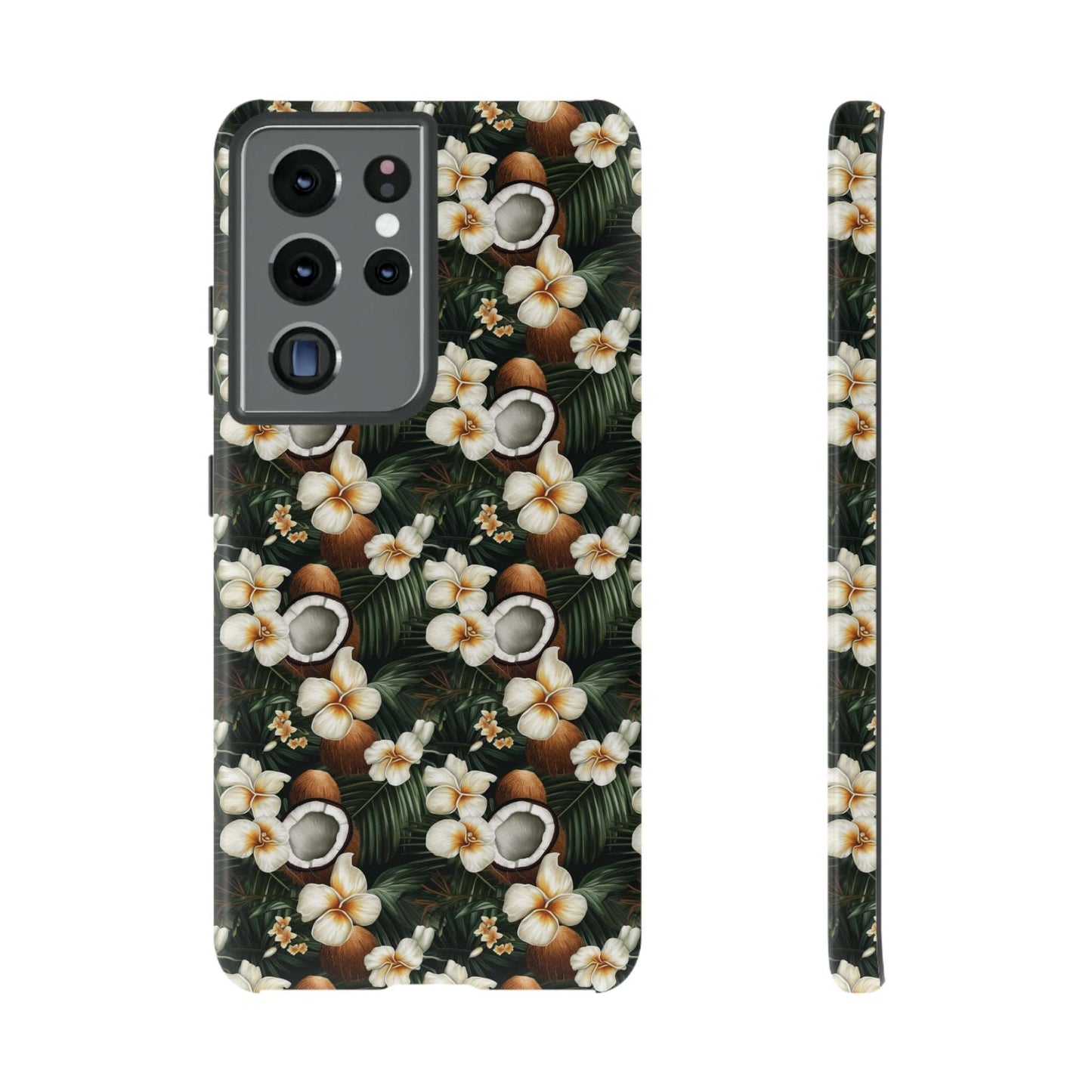 Coconut & Flower Phone Case iPhone 12-15 Pro Max, Google Pixel 5-7 Pro, Samsung S20-23