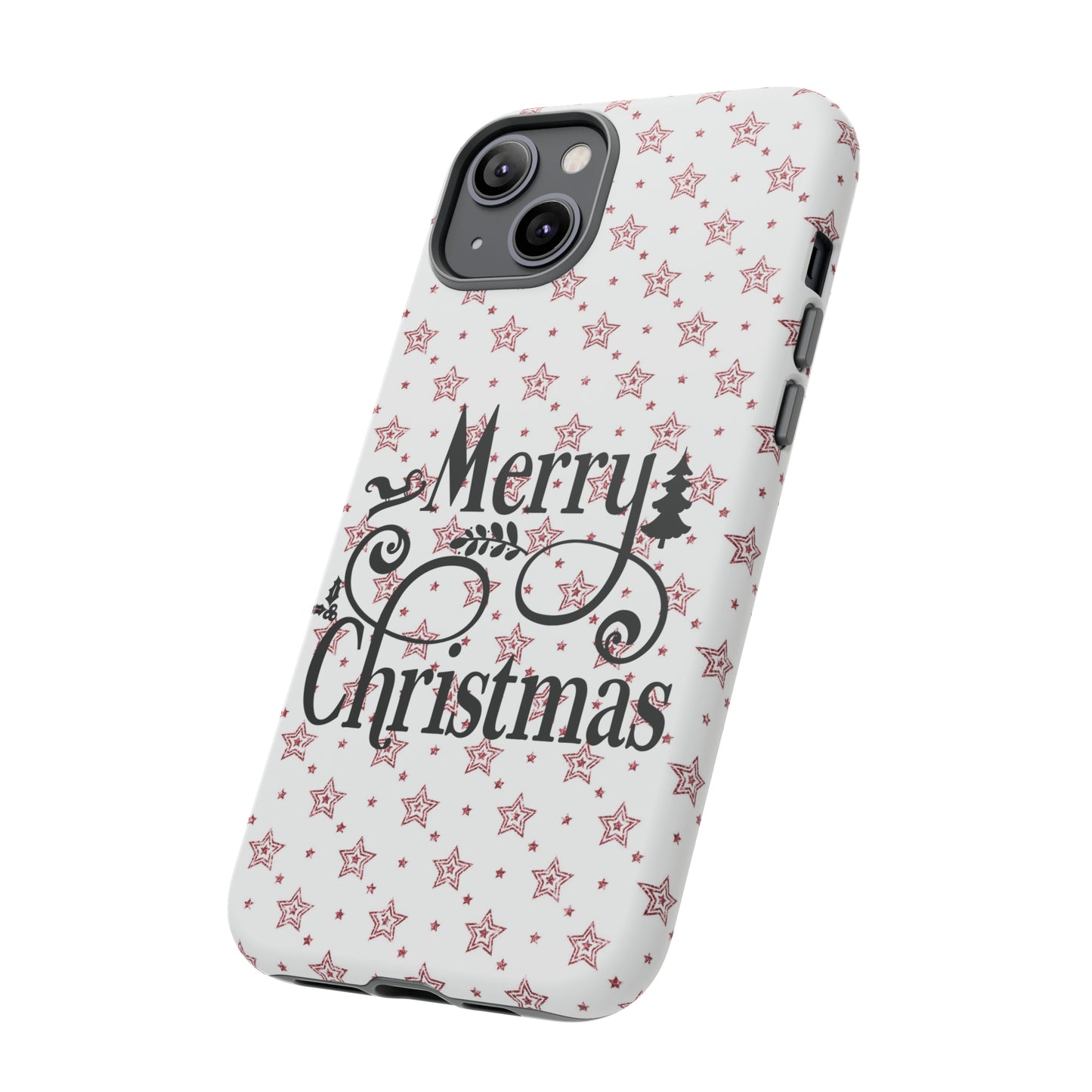 Merry Christmas Red & White Phone Case iPhone 12-15 Pro Max, Google Pixel 5-7 Pro, Samsung S20-23