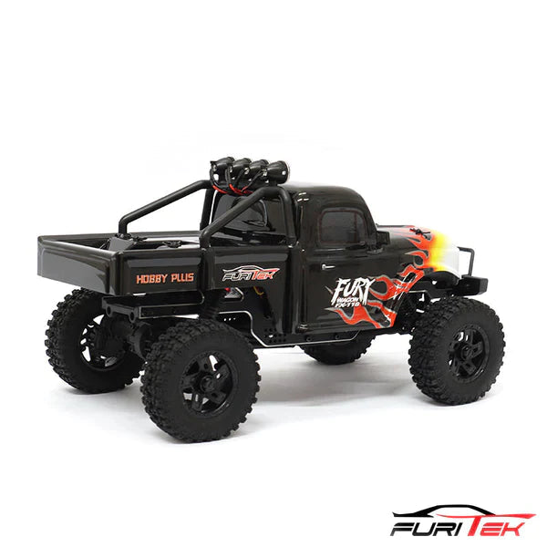 FURITEK FX118 FURY WAGON RTR BRUSHLESS 1/18 RC CRAWLER KIT (BLACK WITH FLAMES)