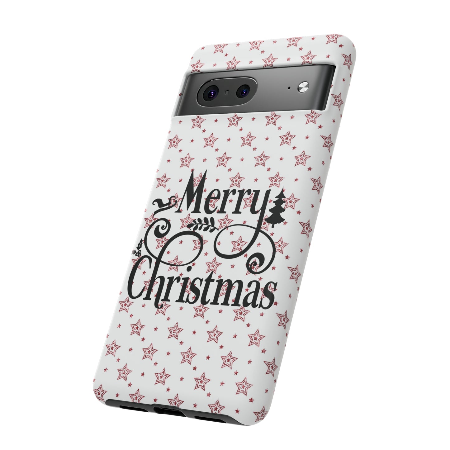 Merry Christmas Red & White Phone Case iPhone 12-15 Pro Max, Google Pixel 5-7 Pro, Samsung S20-23