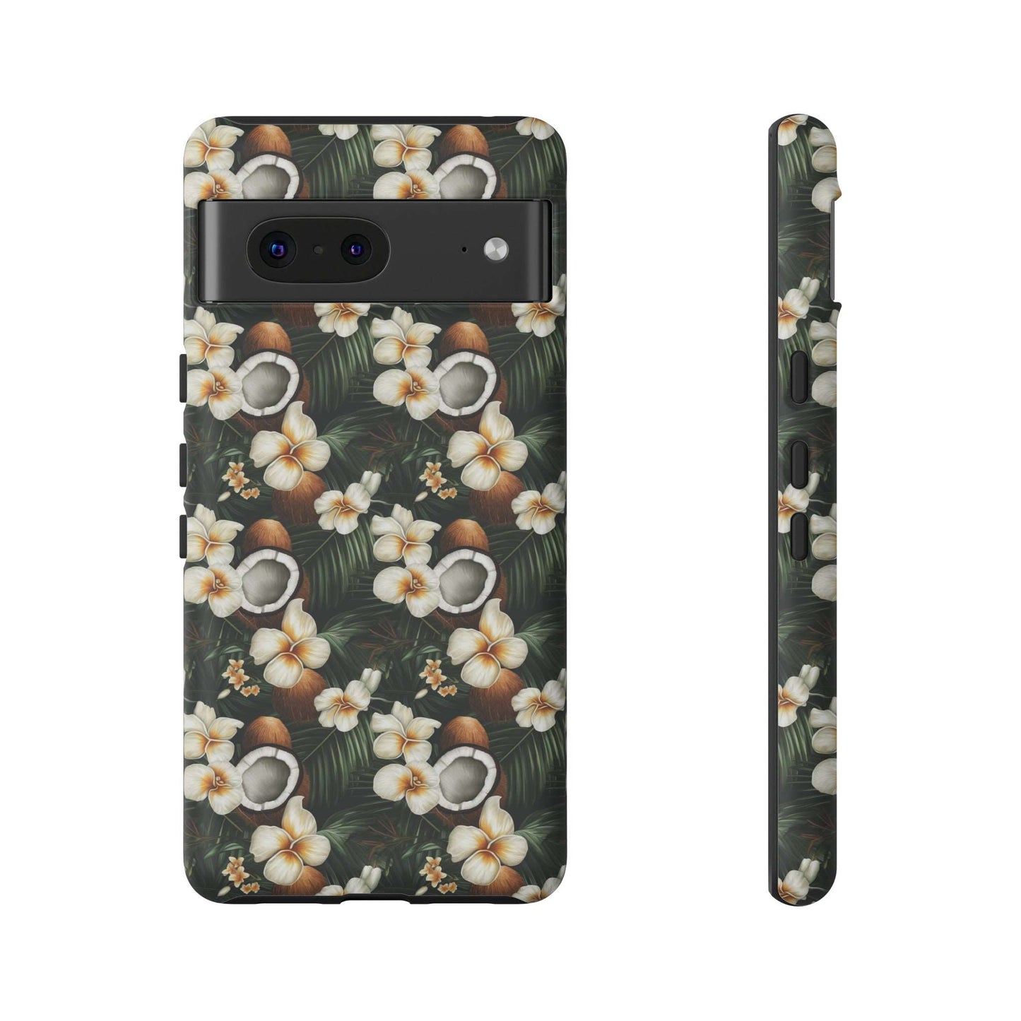 Coconut & Flower Phone Case iPhone 12-15 Pro Max, Google Pixel 5-7 Pro, Samsung S20-23