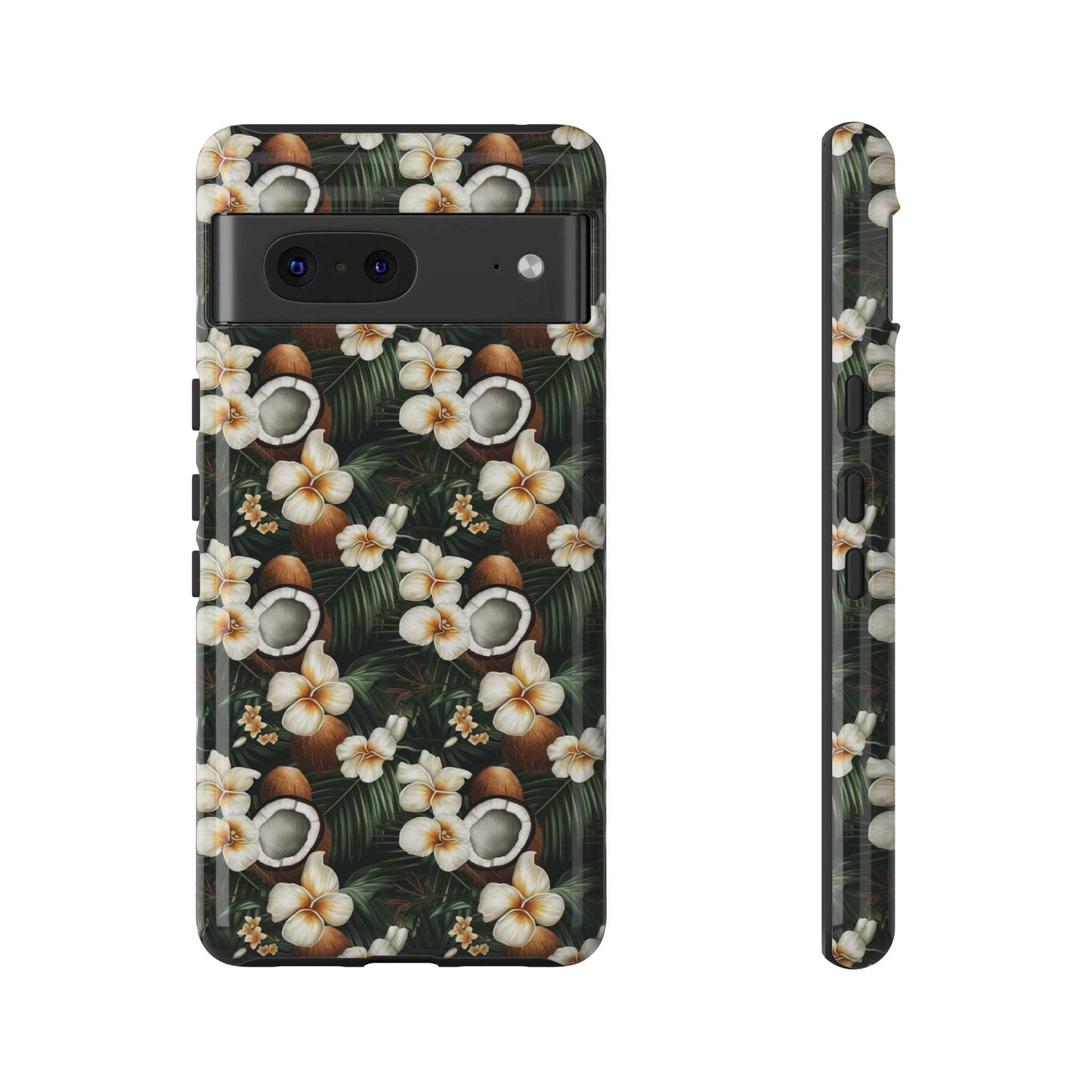 Coconut & Flower Phone Case iPhone 12-15 Pro Max, Google Pixel 5-7 Pro, Samsung S20-23