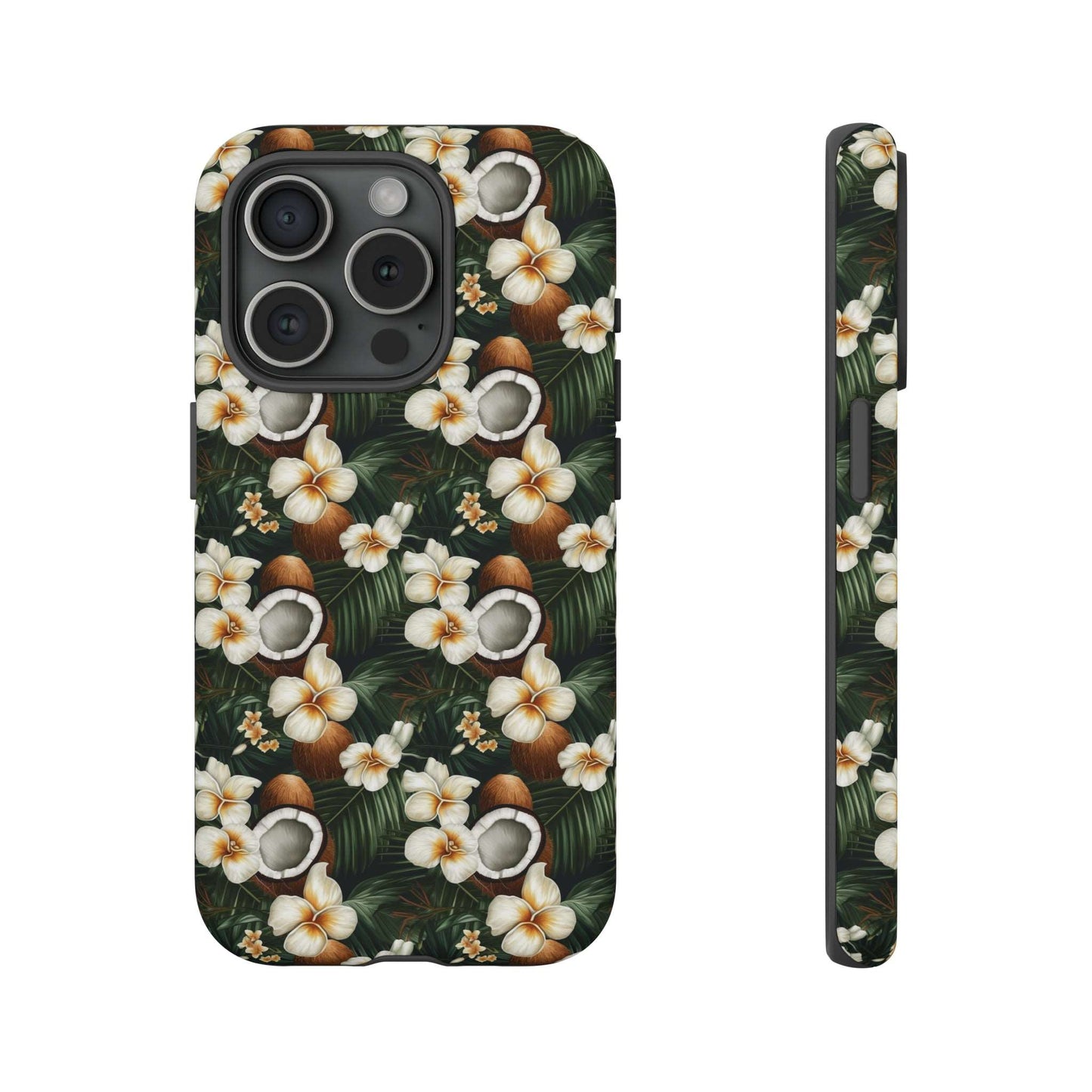 Coconut & Flower Phone Case iPhone 12-15 Pro Max, Google Pixel 5-7 Pro, Samsung S20-23