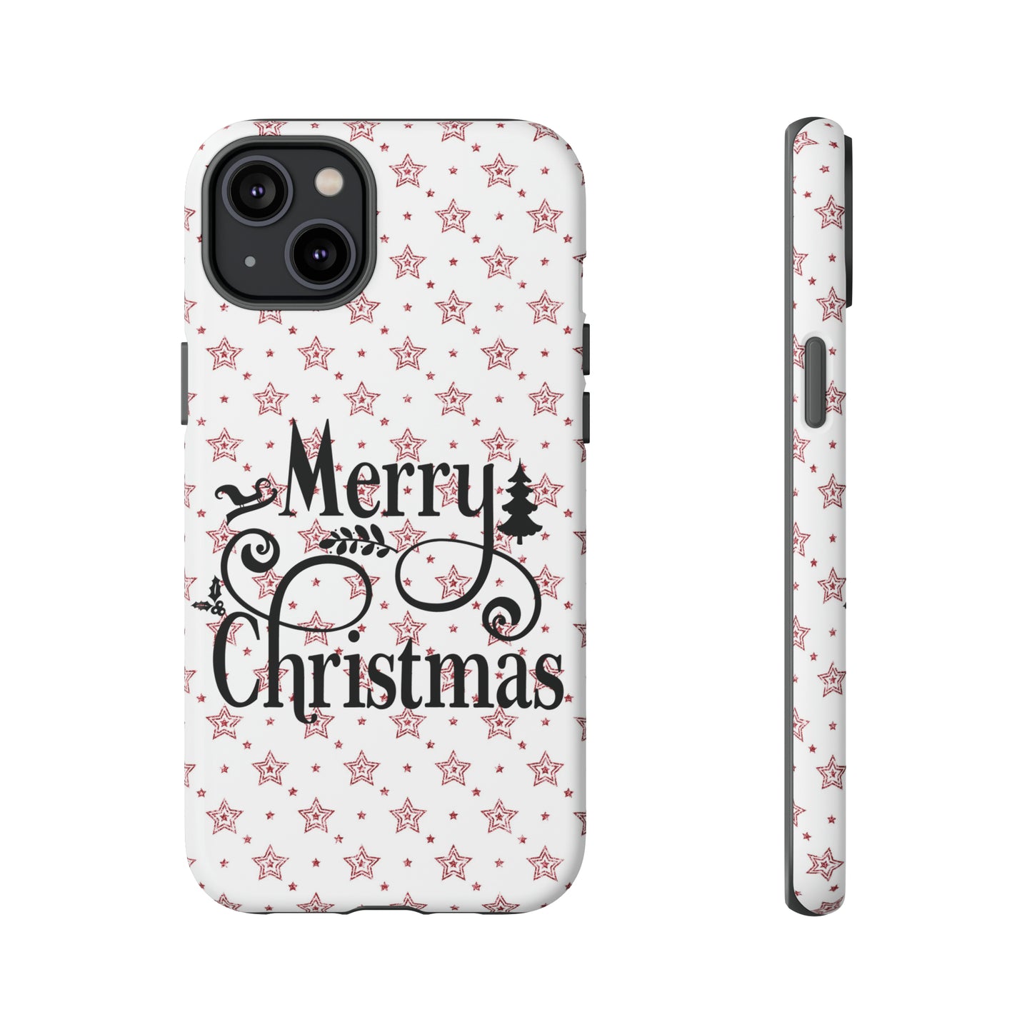 Merry Christmas Red & White Phone Case iPhone 12-15 Pro Max, Google Pixel 5-7 Pro, Samsung S20-23