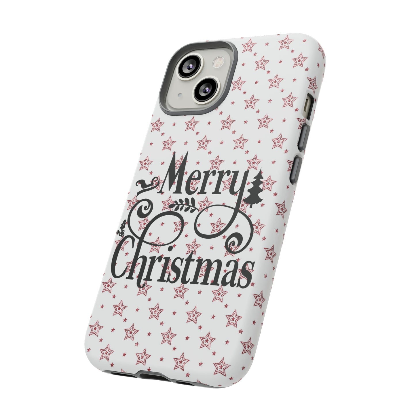 Merry Christmas Red & White Phone Case iPhone 12-15 Pro Max, Google Pixel 5-7 Pro, Samsung S20-23