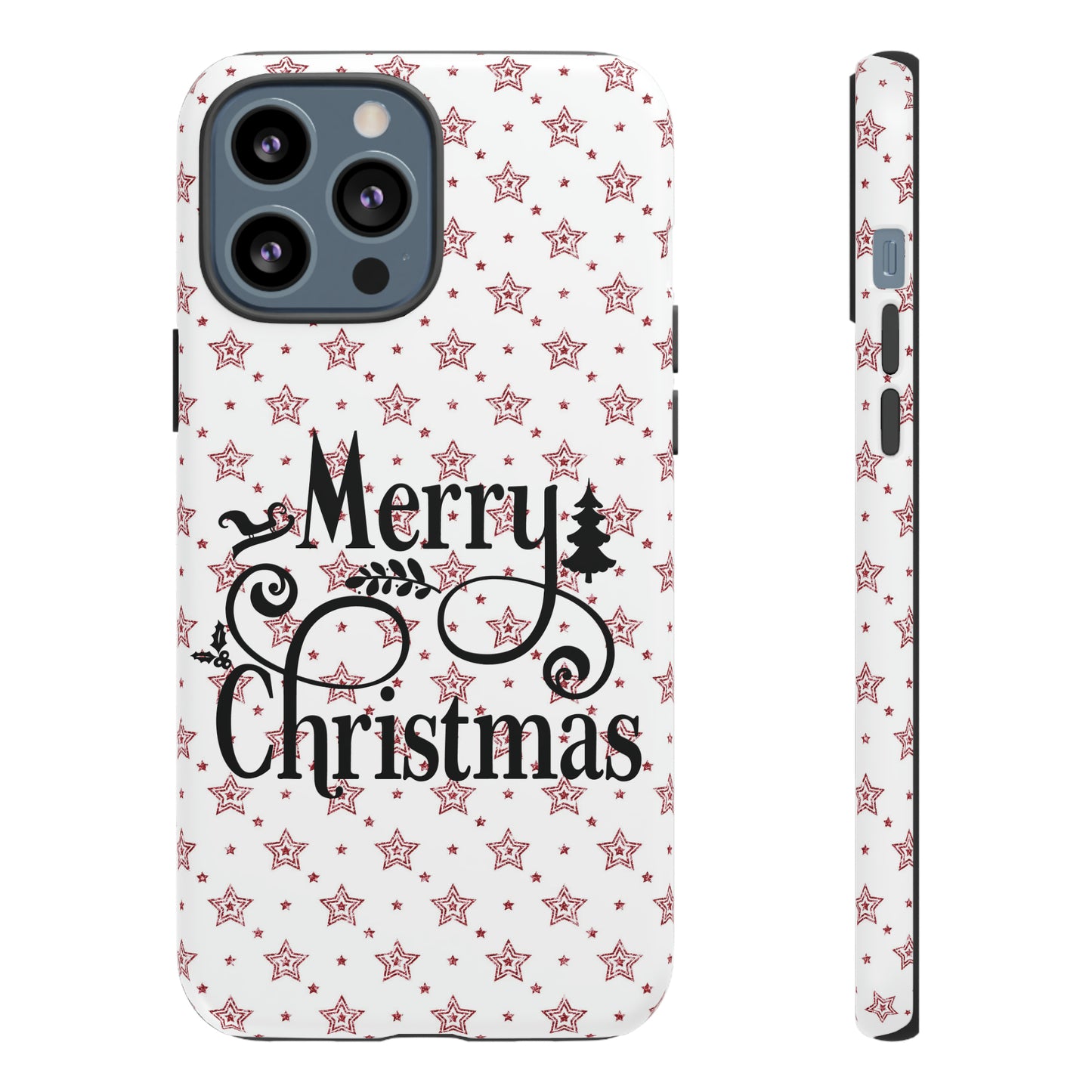 Merry Christmas Red & White Phone Case iPhone 12-15 Pro Max, Google Pixel 5-7 Pro, Samsung S20-23