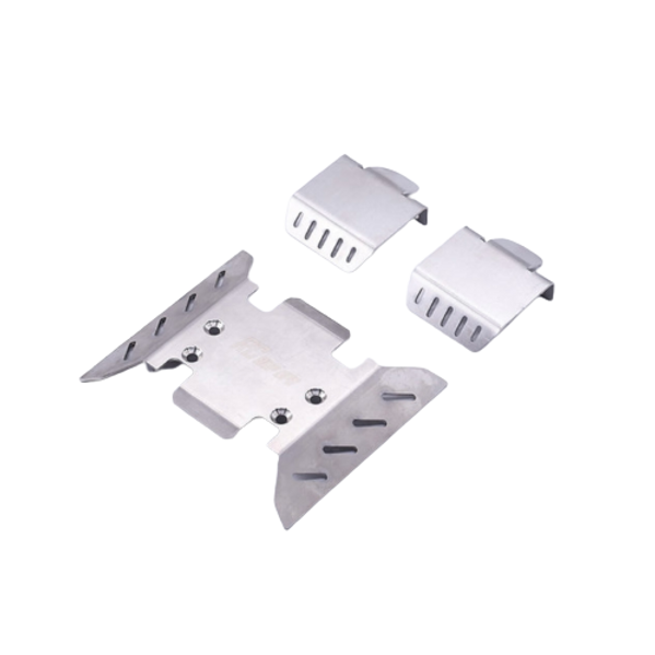 RC Hop Ups CNC Stainless Steel Skid Plate Set (3)