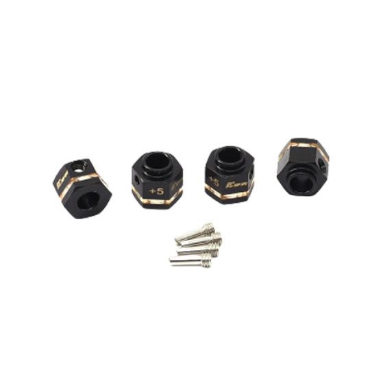 RC Hop Ups CNC Brass Extended Wheel Hubs Hex Pin Set (4)