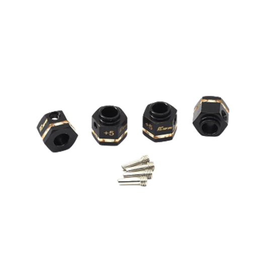 RC Hop Ups CNC Brass Extended Wheel Hubs Hex Pin Set (4)