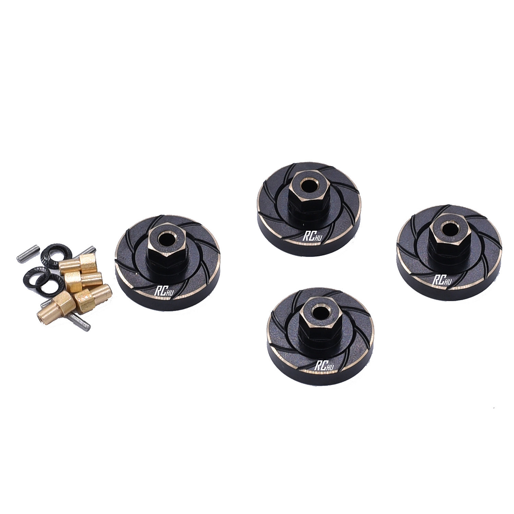 RC Hop Ups CNC Brass +5mm Extended Wheel Hub Axle Counter Weight Set  (4)