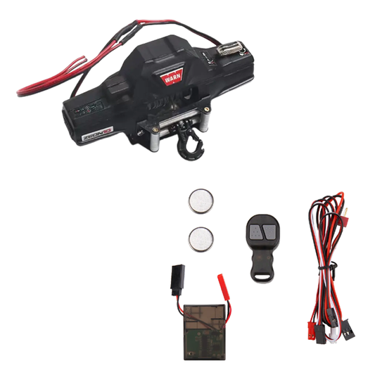 RC Hop Ups 1/8 & 1/10 Scale Dual-Motor Winch & Controller (Black)