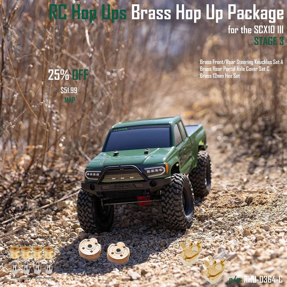 RC Hop Ups Brass Hop Up Package for the Axial SCX10 III (Stage 3)