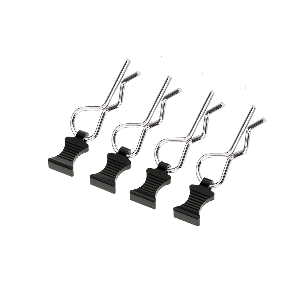 RC Hop Ups CNC Aluminum EZ Pulls With Body Clips (4) (1/7 & 1/6 Scale)