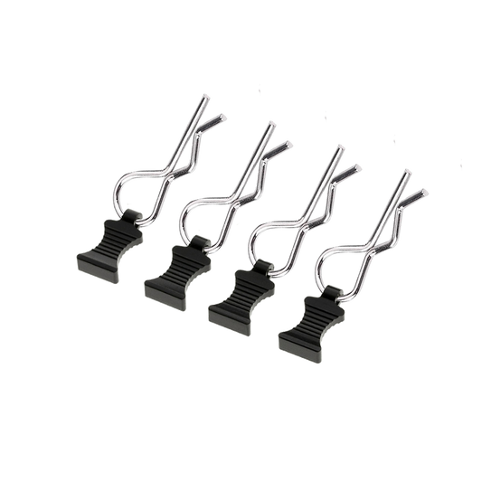 RC Hop Ups CNC Aluminum EZ Pulls With Body Clips (4) (1/7 & 1/6 Scale)