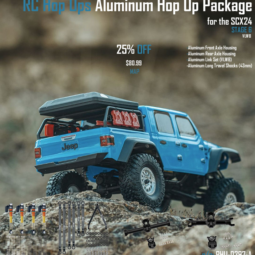 RC Hop Ups Aluminum Hop Up Package for Axial SCX24 (Stage 6) (VLWB)