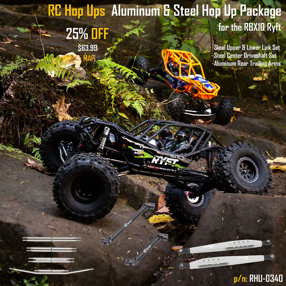 RC Hop Ups Aluminum & Steel Hop Up Package for the Axial RBX10 Ryft