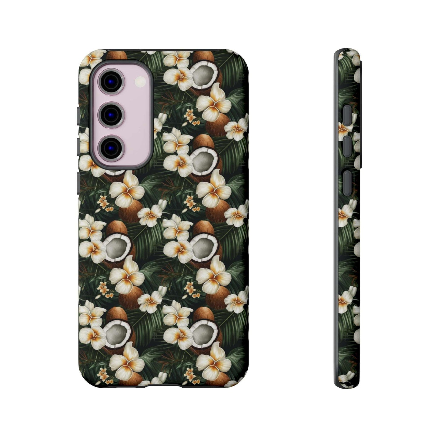 Coconut & Flower Phone Case iPhone 12-15 Pro Max, Google Pixel 5-7 Pro, Samsung S20-23