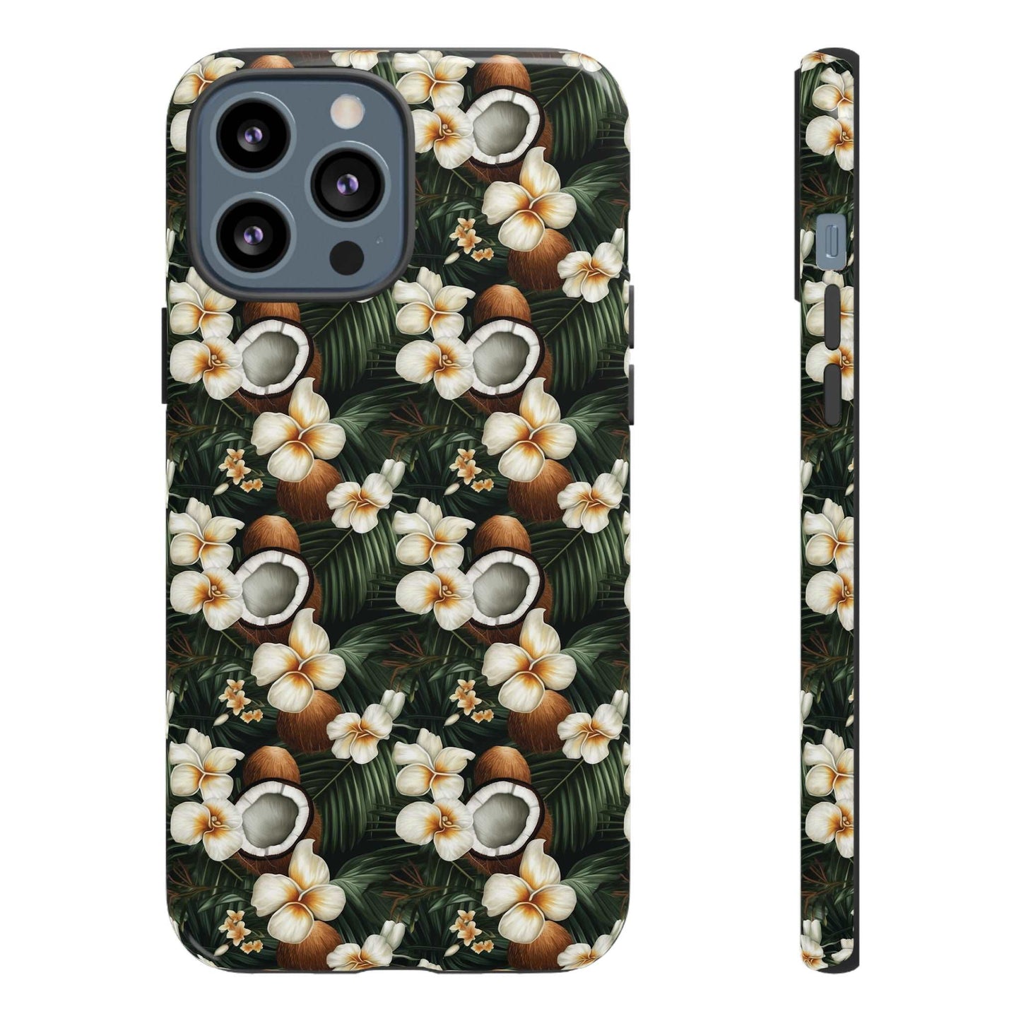 Coconut & Flower Phone Case iPhone 12-15 Pro Max, Google Pixel 5-7 Pro, Samsung S20-23