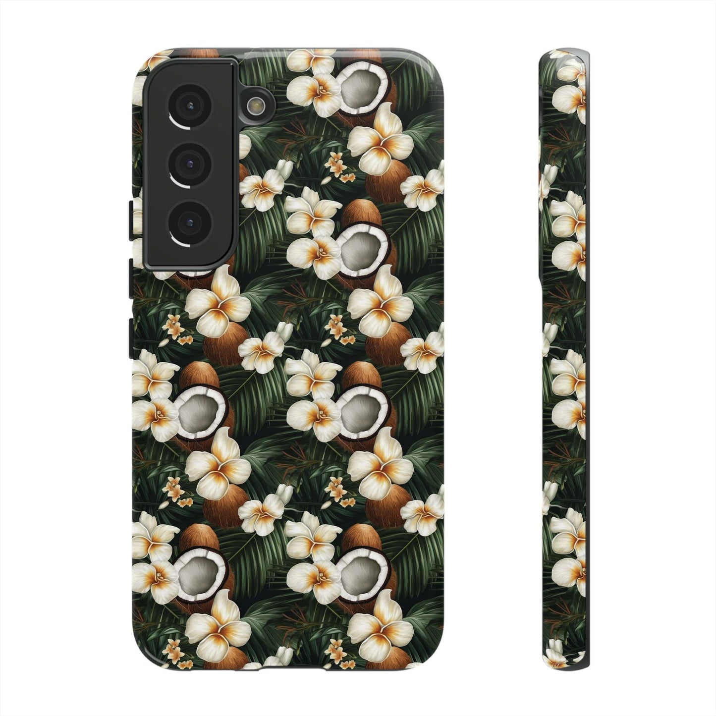 Coconut & Flower Phone Case iPhone 12-15 Pro Max, Google Pixel 5-7 Pro, Samsung S20-23