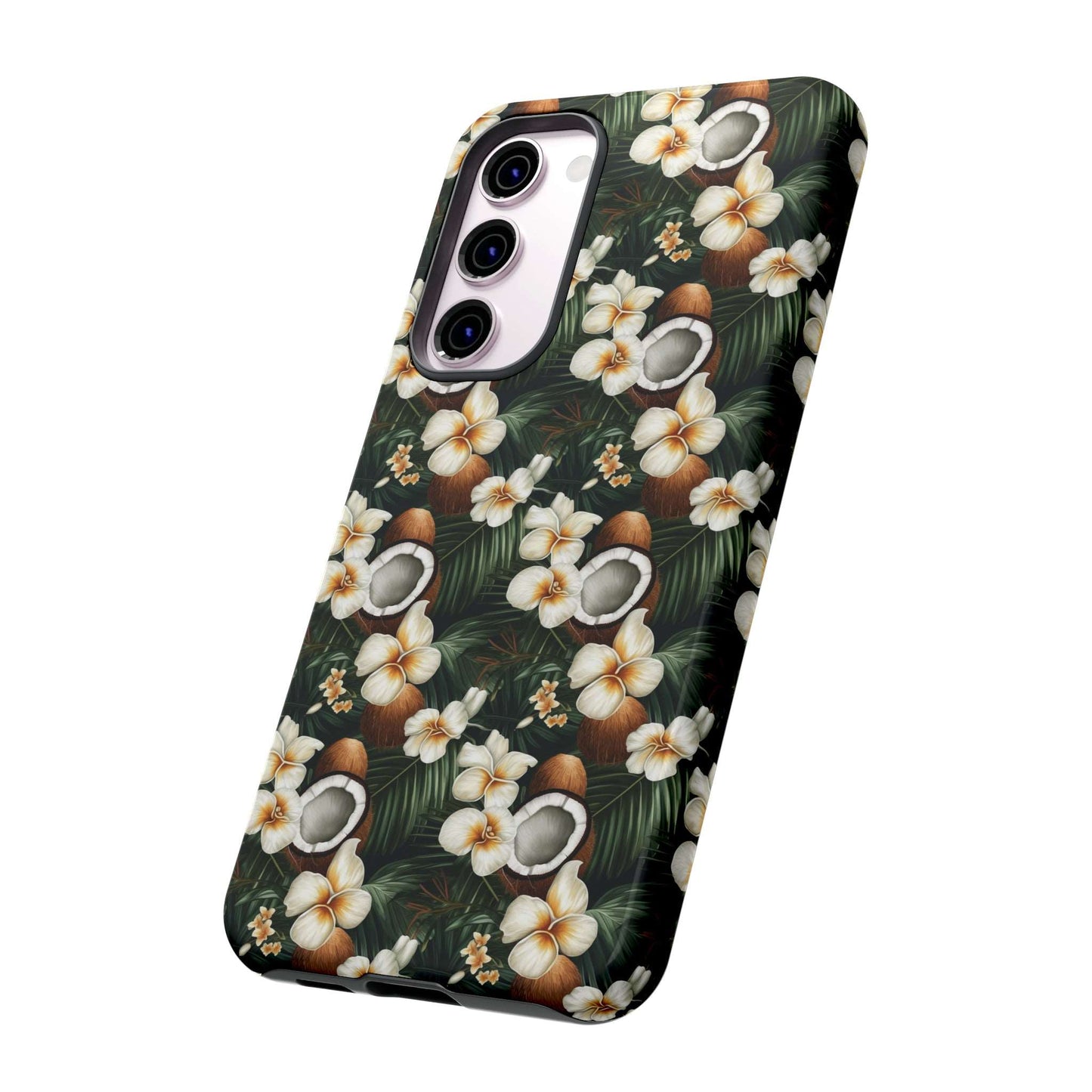 Coconut & Flower Phone Case iPhone 12-15 Pro Max, Google Pixel 5-7 Pro, Samsung S20-23