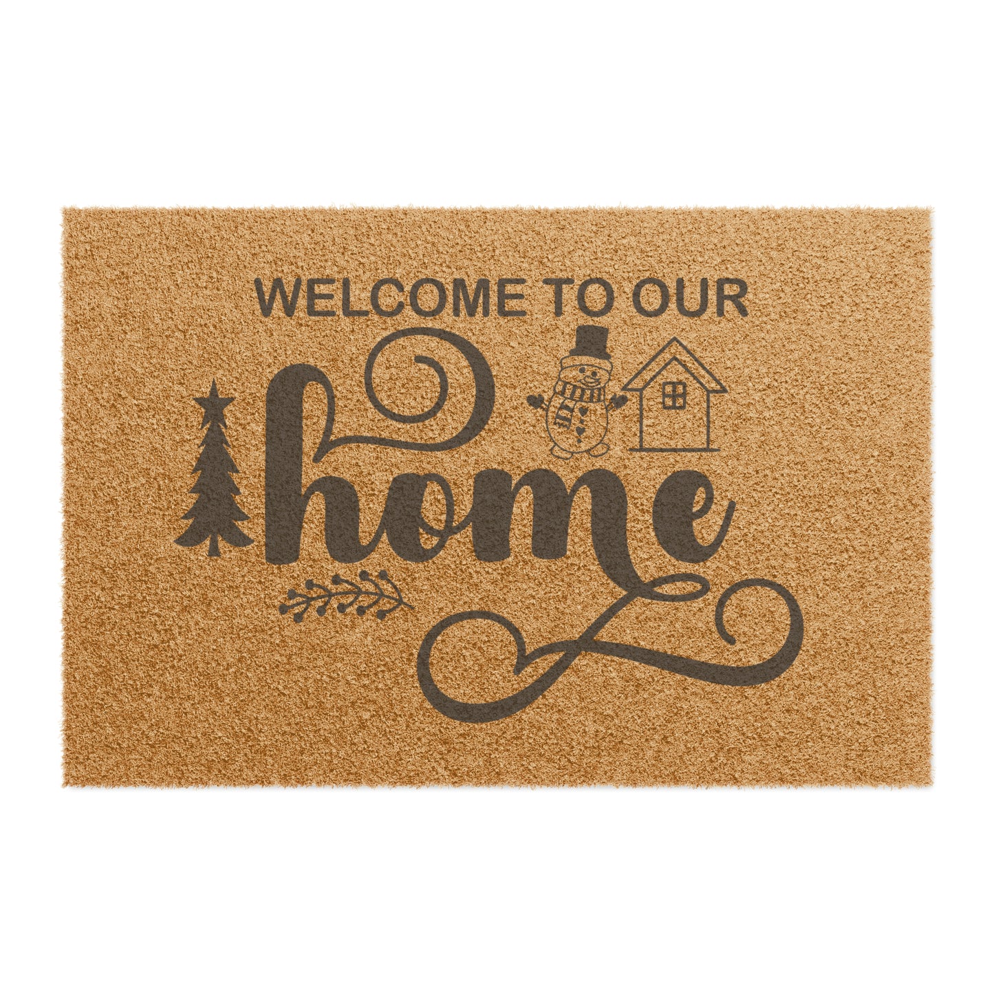 Welcome to our home Doormat Snowman Christmas Mat