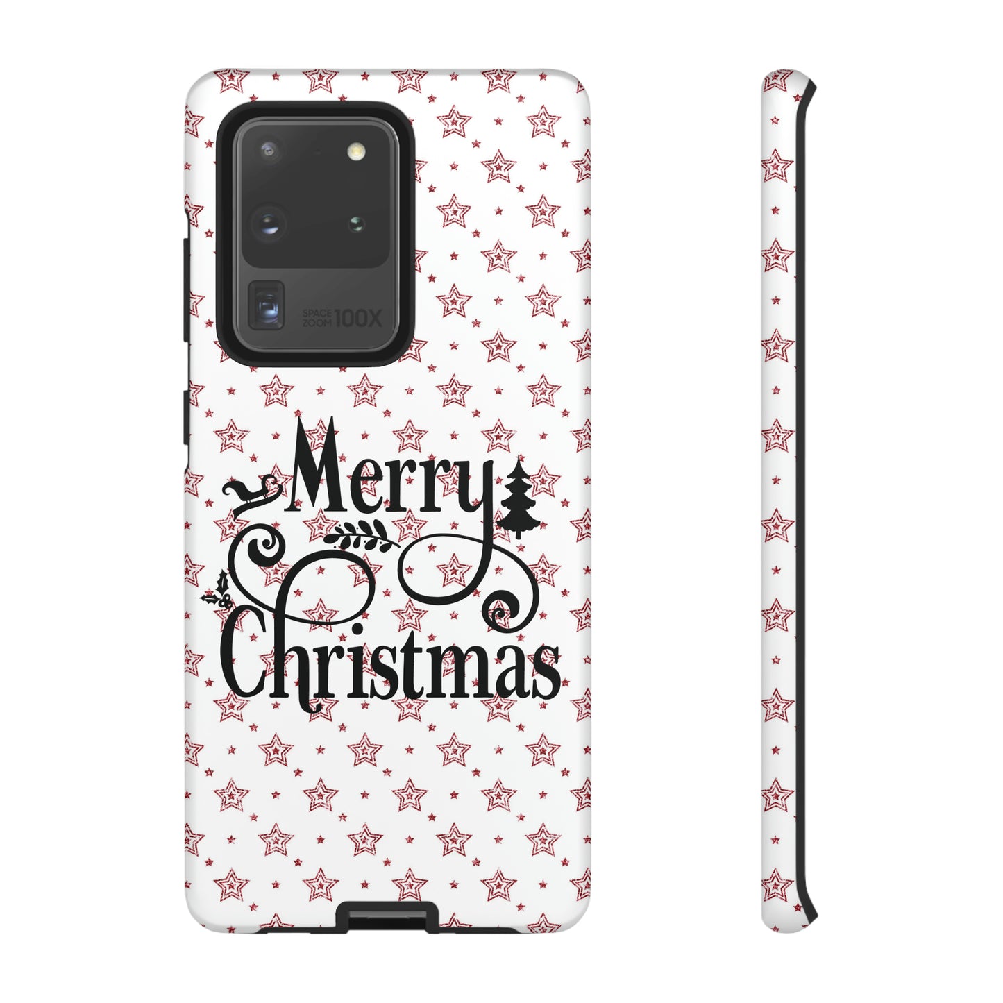 Merry Christmas Red & White Phone Case iPhone 12-15 Pro Max, Google Pixel 5-7 Pro, Samsung S20-23