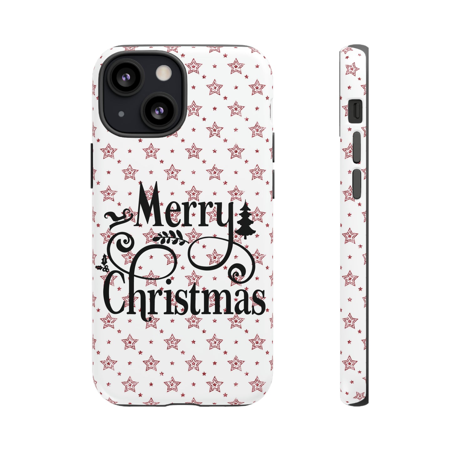 Merry Christmas Red & White Phone Case iPhone 12-15 Pro Max, Google Pixel 5-7 Pro, Samsung S20-23