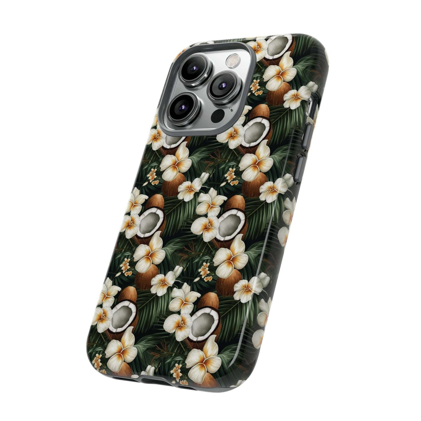 Coconut & Flower Phone Case iPhone 12-15 Pro Max, Google Pixel 5-7 Pro, Samsung S20-23