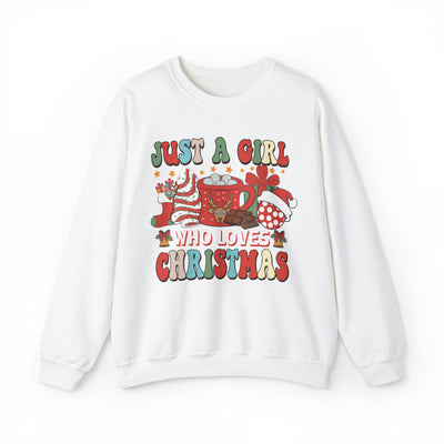 Just A Girl Who Loves Christmas Cute Christmas Sweatshirt Girls Xmas