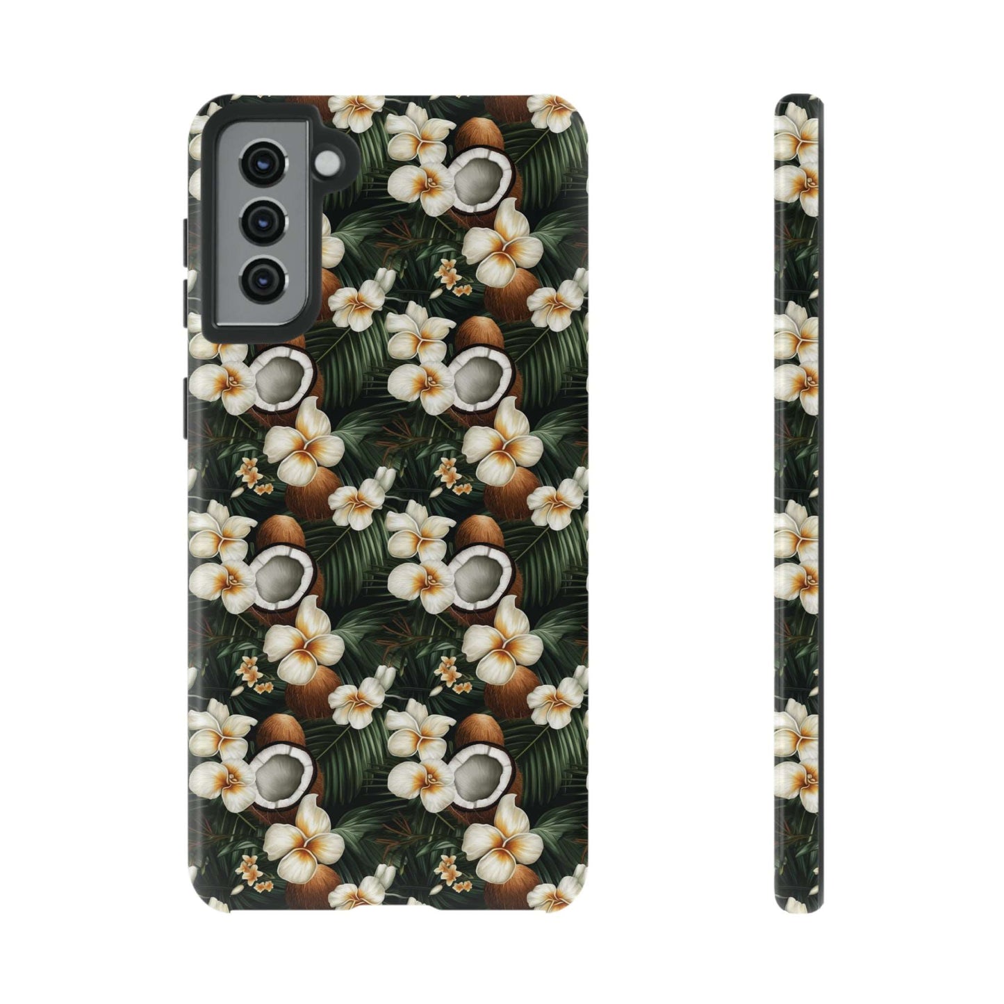 Coconut & Flower Phone Case iPhone 12-15 Pro Max, Google Pixel 5-7 Pro, Samsung S20-23