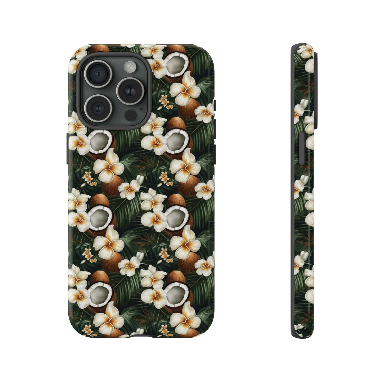 Coconut & Flower Phone Case iPhone 12-15 Pro Max, Google Pixel 5-7 Pro, Samsung S20-23