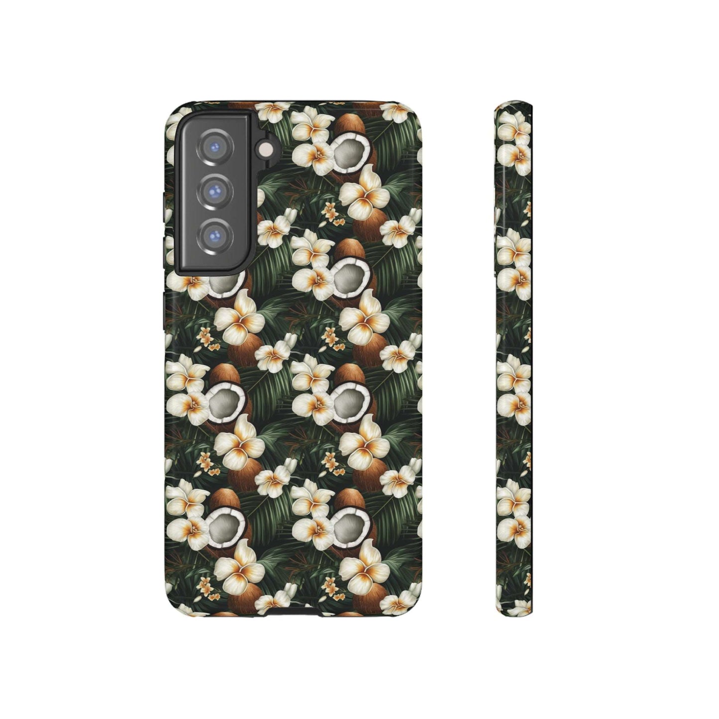 Coconut & Flower Phone Case iPhone 12-15 Pro Max, Google Pixel 5-7 Pro, Samsung S20-23