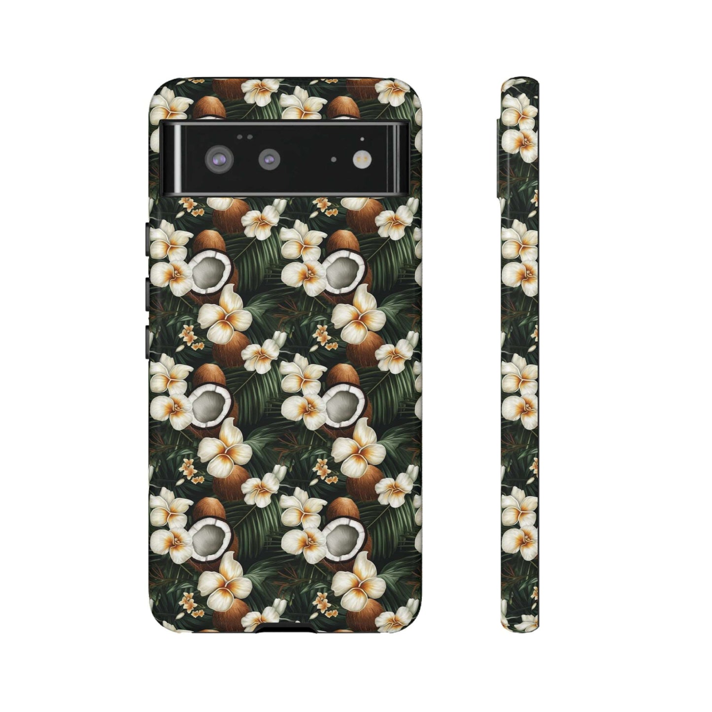 Coconut & Flower Phone Case iPhone 12-15 Pro Max, Google Pixel 5-7 Pro, Samsung S20-23