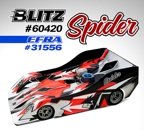 BLITZ Spider 1/8th On-Road Racing Body - 0.7mm Light Weight with Side Stiffener