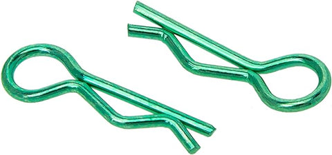 MEUS RACING 100pcs Aluminum R-Clips Body Clips Buckles for 1/18 1/16 1/24 RC Model Car Upgrade Parts Accessories (Green)