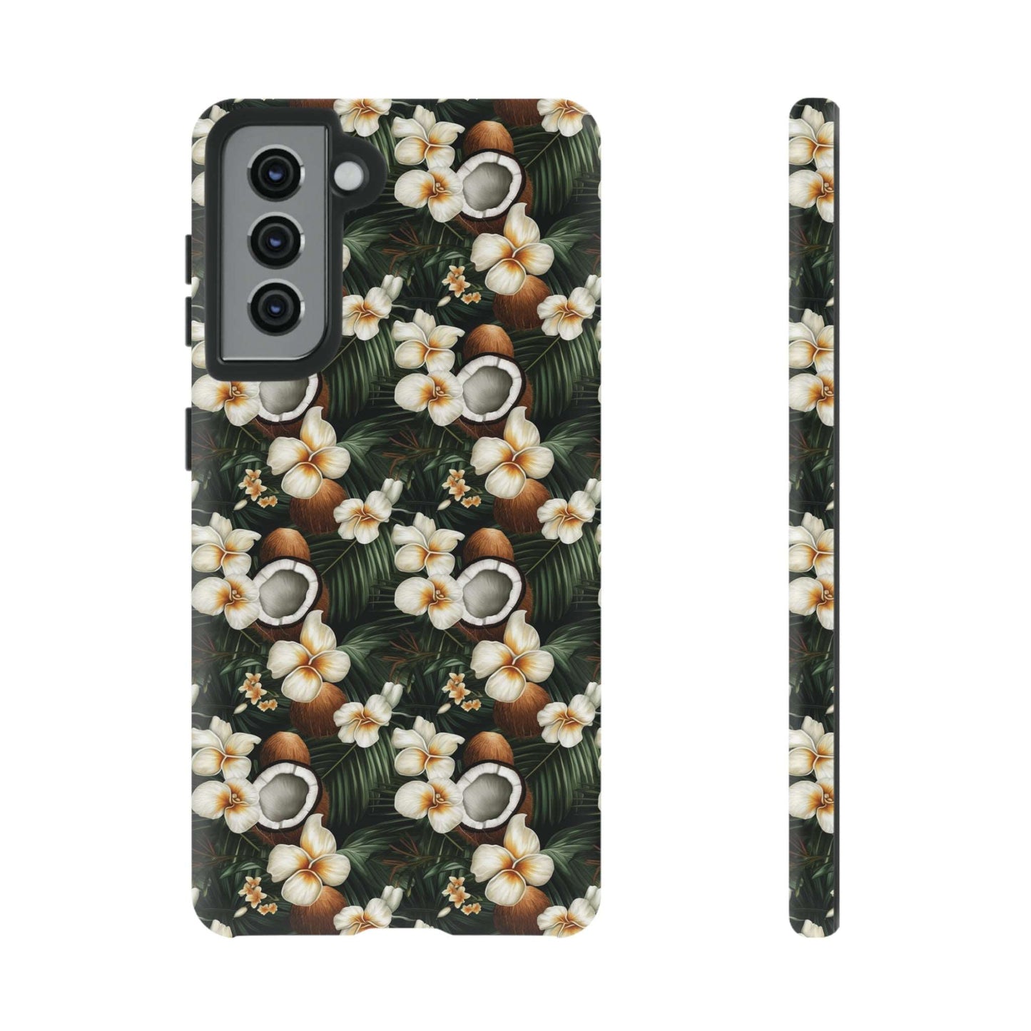 Coconut & Flower Phone Case iPhone 12-15 Pro Max, Google Pixel 5-7 Pro, Samsung S20-23