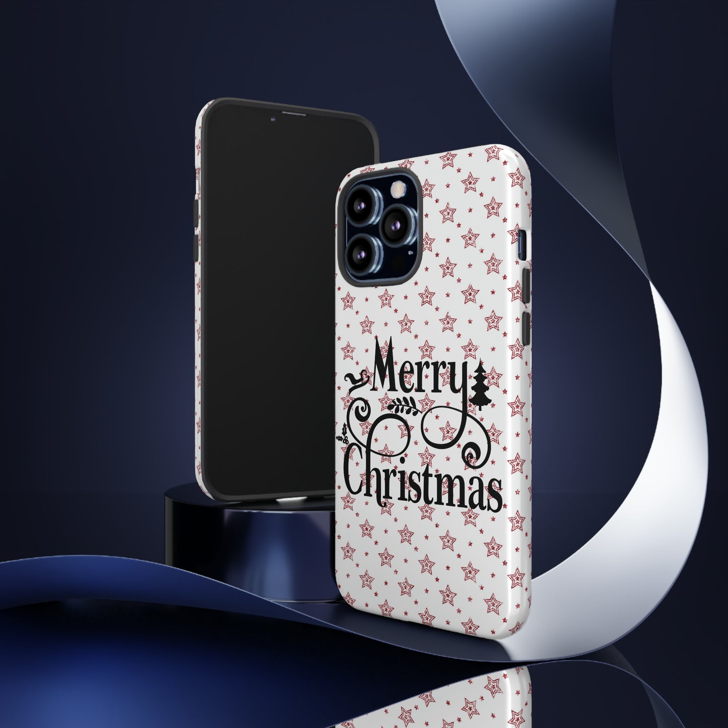 Merry Christmas Red & White Phone Case iPhone 12-15 Pro Max, Google Pixel 5-7 Pro, Samsung S20-23