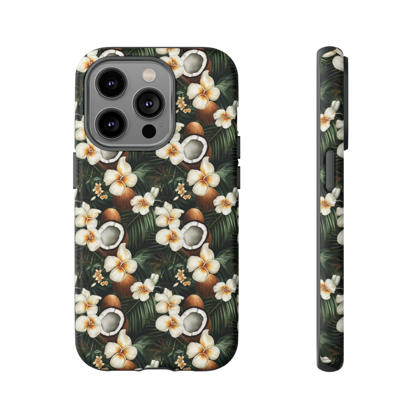 Coconut & Flower Phone Case iPhone 12-15 Pro Max, Google Pixel 5-7 Pro, Samsung S20-23