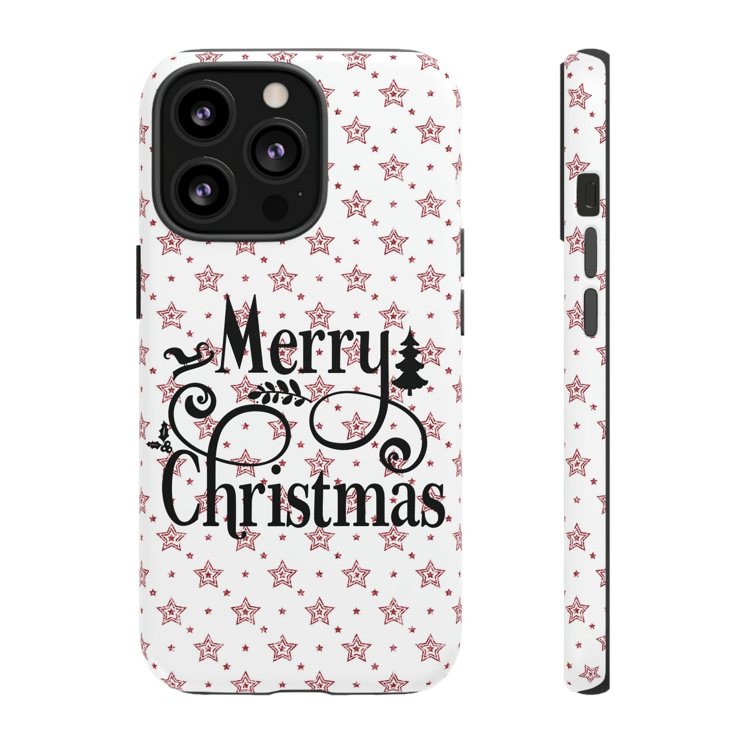 Merry Christmas Red & White Phone Case iPhone 12-15 Pro Max, Google Pixel 5-7 Pro, Samsung S20-23