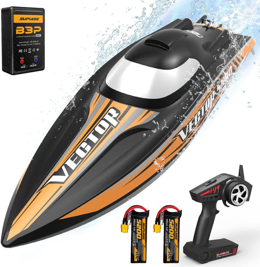 Vector SR80 Brushless 45mph  High Speed Boat with Auto Roll Back Function and ABS Plastic Hull (79804) RTR 1 pcs Battery