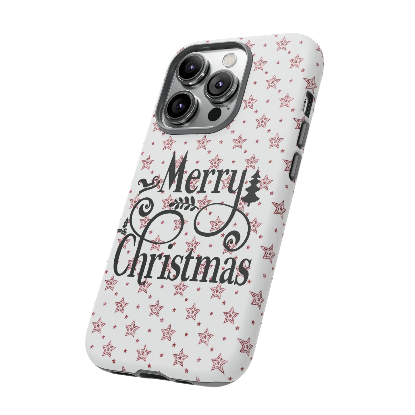 Merry Christmas Red & White Phone Case iPhone 12-15 Pro Max, Google Pixel 5-7 Pro, Samsung S20-23