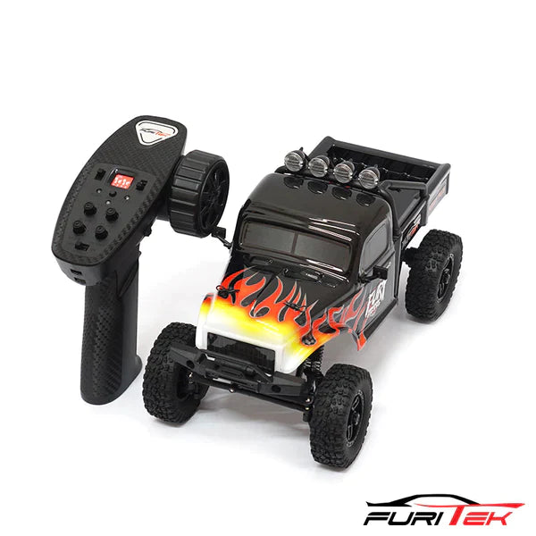 FURITEK FX118 FURY WAGON RTR BRUSHLESS 1/18 RC CRAWLER KIT (BLACK WITH FLAMES)