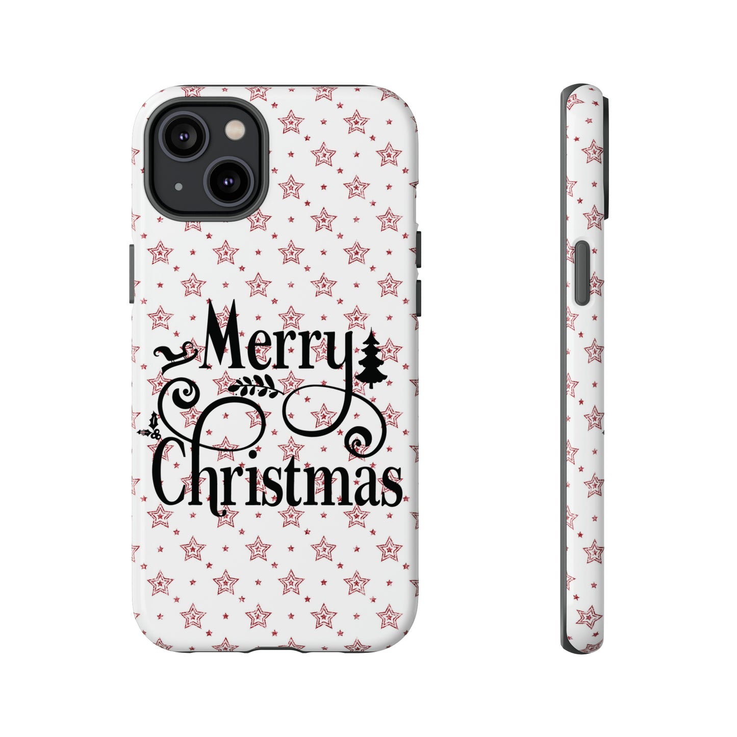 Merry Christmas Red & White Phone Case iPhone 12-15 Pro Max, Google Pixel 5-7 Pro, Samsung S20-23