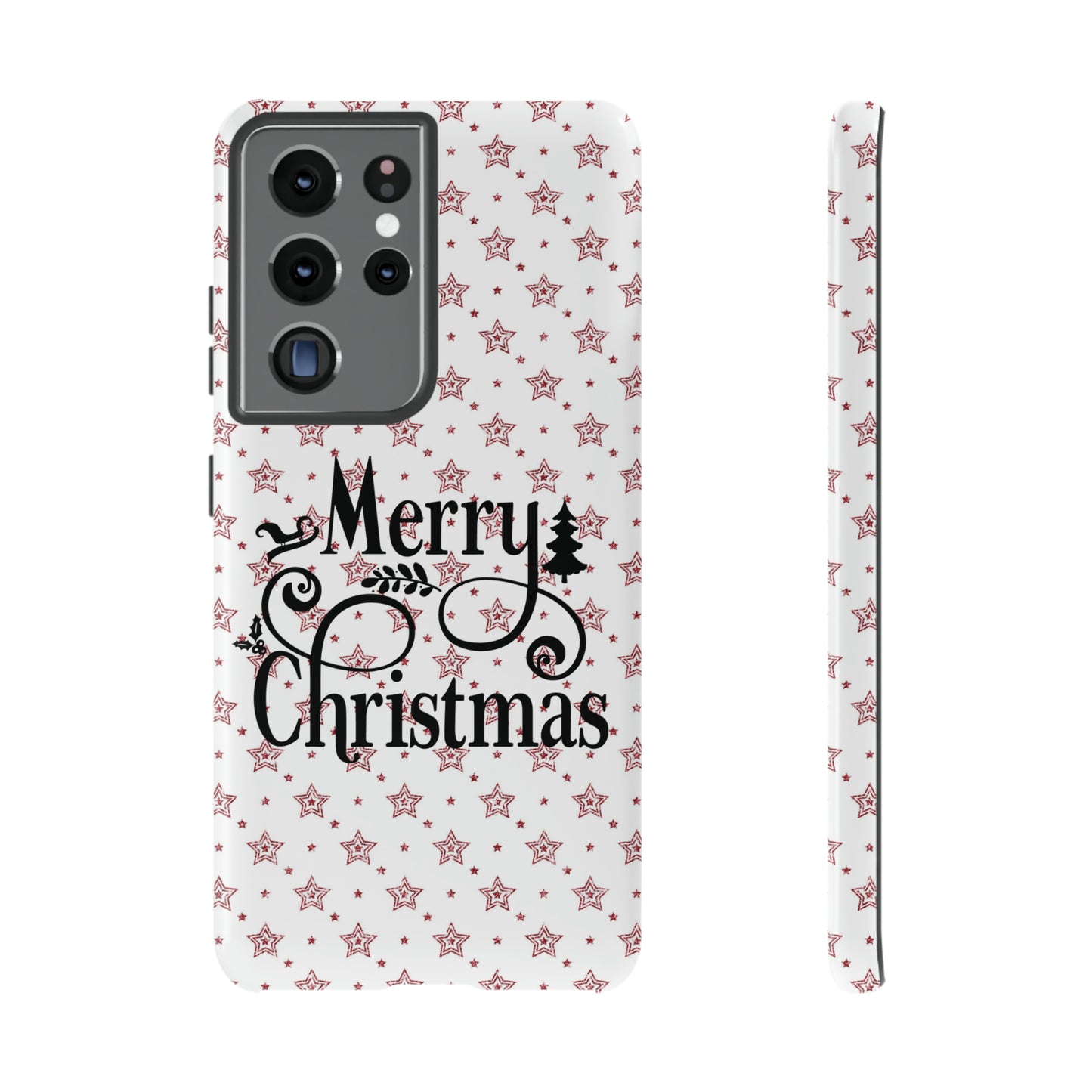 Merry Christmas Red & White Phone Case iPhone 12-15 Pro Max, Google Pixel 5-7 Pro, Samsung S20-23