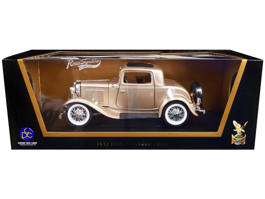 1932 Ford 3 Window Coupe Gold 1/18 Diecast Model Car by Road Signature