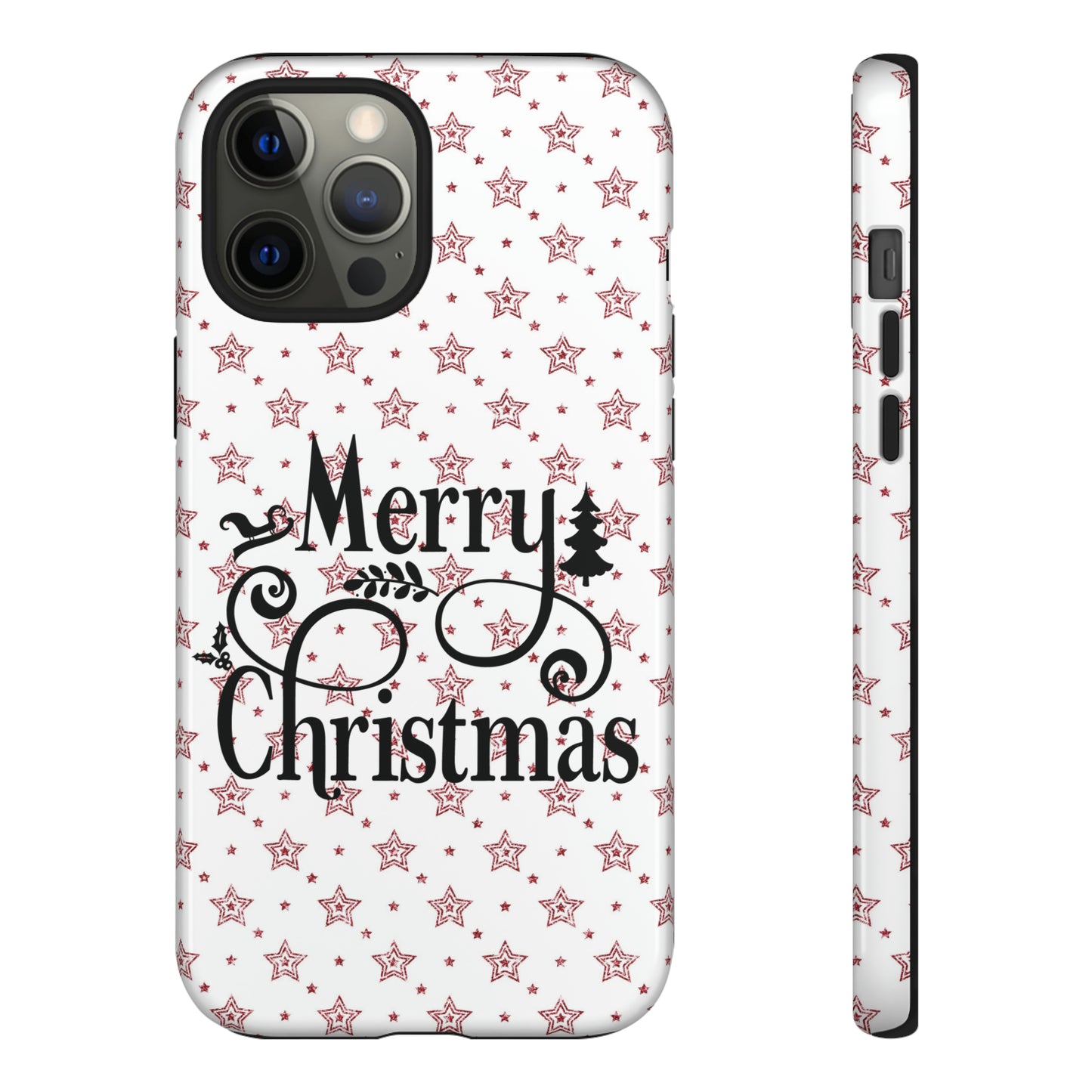 Merry Christmas Red & White Phone Case iPhone 12-15 Pro Max, Google Pixel 5-7 Pro, Samsung S20-23