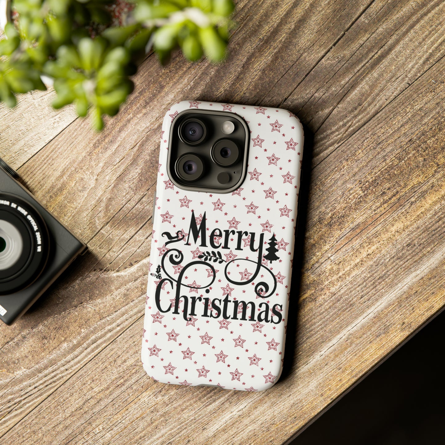 Merry Christmas Red & White Phone Case iPhone 12-15 Pro Max, Google Pixel 5-7 Pro, Samsung S20-23